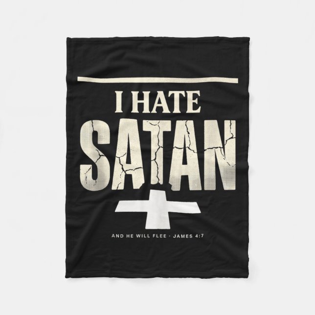 I Hate Satan Fleece Blanket (Front)