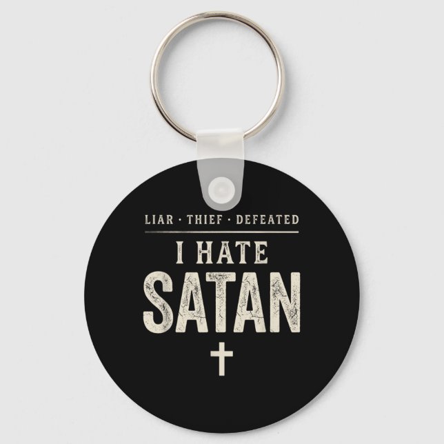 I Hate Satan Key Ring (Front)