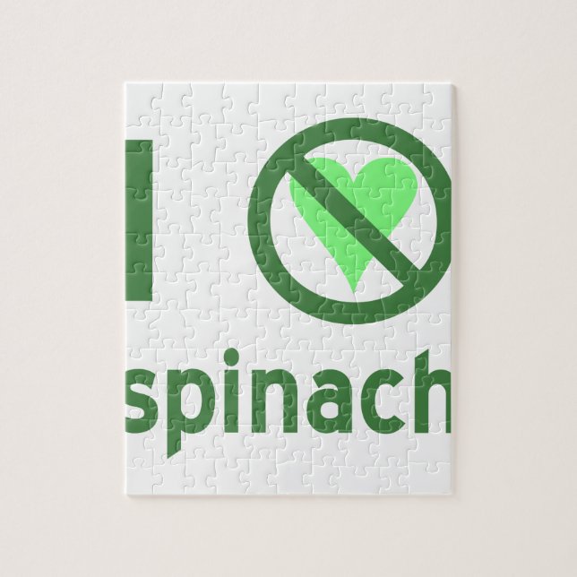 I Hate Spinach No Love Jigsaw Puzzle (Vertical)