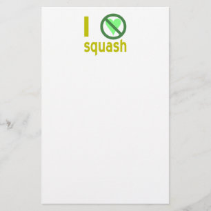 I Hate Squash No Love Stationery