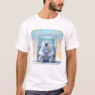 I Hate Summer Heat - Cute Polar Bear In The Fridge T-Shirt