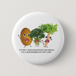I hate veggies :) 6 cm round badge
