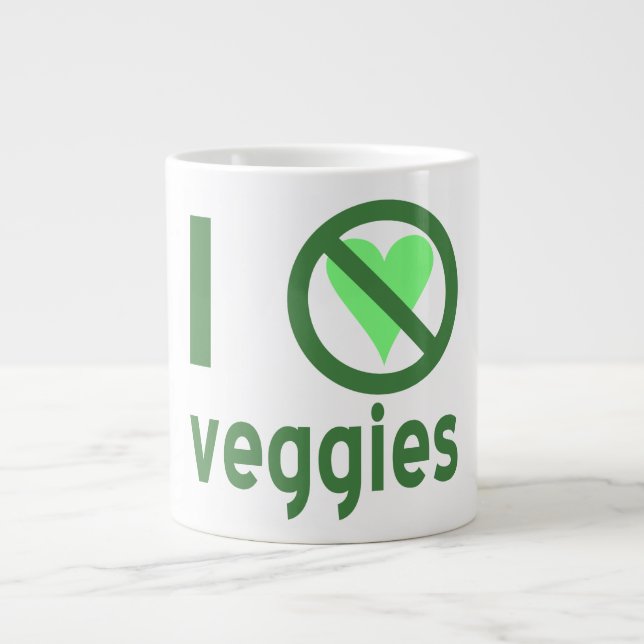 I Hate Veggies No Love Large Coffee Mug (Front)