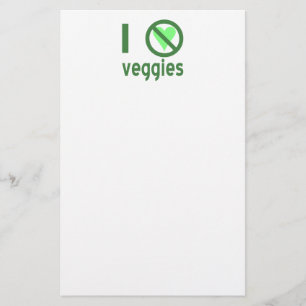 I Hate Veggies No Love Stationery
