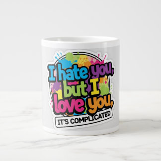I Hate You But I Love You Sticker Large Coffee Mug