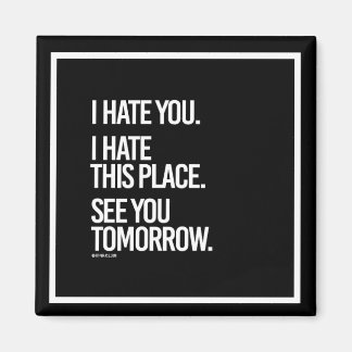 I hate you I hate this place See you Tomorrow -    Magnet