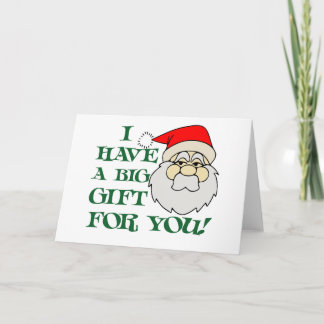 I Have A Big Gift For You Santa Claus Holiday Card