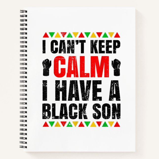 I Have A Black Son Gift For Black Mum Dad Notebook (Front)