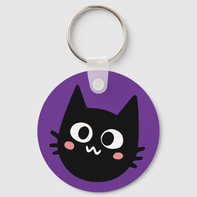 I Have A Cat Waiting Contact Key Ring (Front)