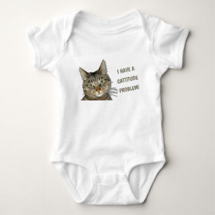 I have a cattitude problem! cute custom baby bodysuit