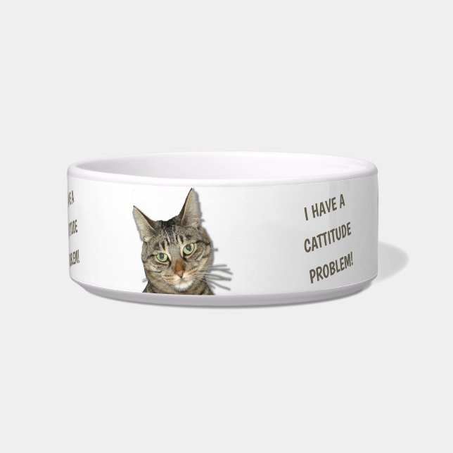 I have a cattitude problem! cute custom bowl (Front)