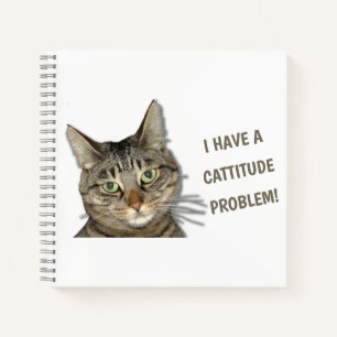 I have a cattitude problem! cute custom notebook