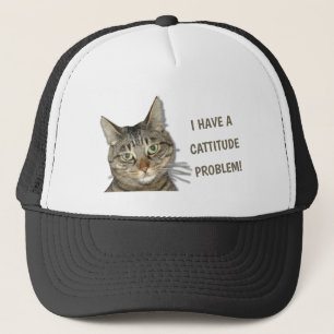 I have a cattitude problem! cute custom trucker hat