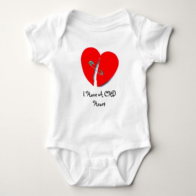 I Have A CHD Heart Baby Bodysuit (Front)