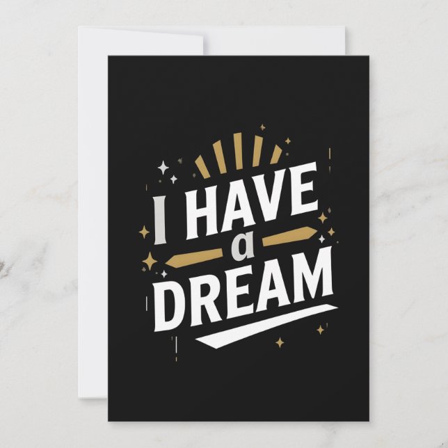 I Have a Dream Inspirational Typography Art Holiday Card (Front)