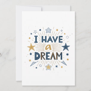 I Have a Dream Starburst Typography Art Holiday Card