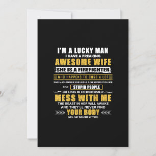 I Have A Freaking Awesome Wife And A Firefighter Holiday Card