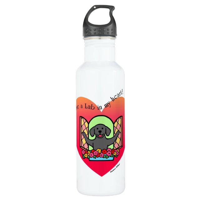 I have a Lab in my Heart (Black Lab) 710 Ml Water Bottle (Front)
