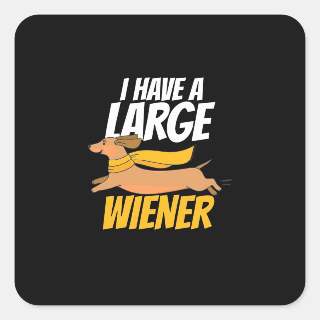 I Have A Large Wiener Square Sticker (Front)