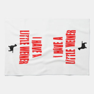 I Have a Little Weiner Joke Tea Towel
