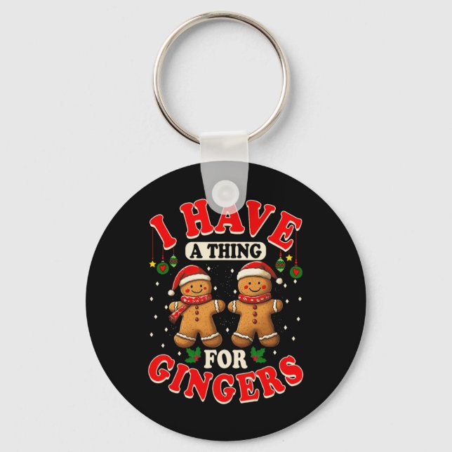 I Have A Thing For Gingers Funny Ugly Christmas Sw Key Ring (Front)