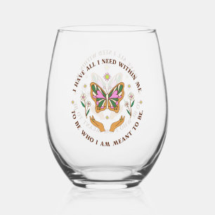 I Have All Stemless Wine Glass