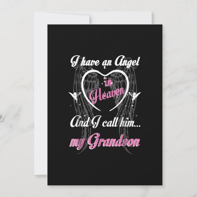 I Have An Angel In Heaven And I Call Him My Grands Invitation (Front)