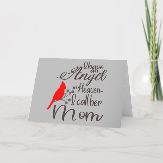 I have an angel in heaven Cardinal Holiday Card (Front)