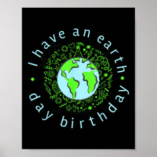 I Have An Earth Day Birthday Poster