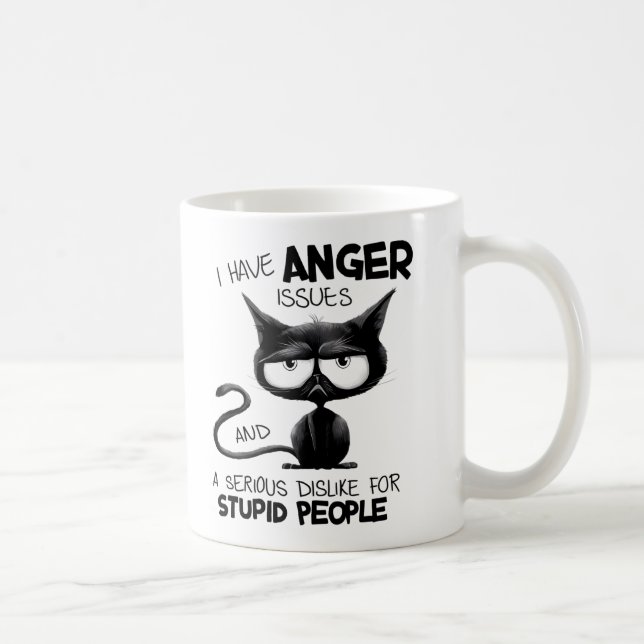 I Have Anger Issues Funny Cat Lover Gift  Coffee Mug (Right)