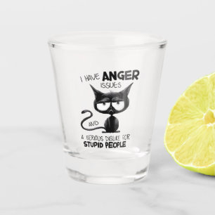 I Have Anger Issues Funny Cat Lover Gift Shot Glass