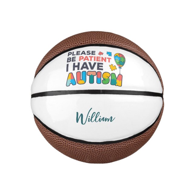 I Have Autism Personalised Swag Mini Basketball (Front)