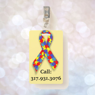 I Have Autism Sometimes I RUN - ID Badge Call Mum