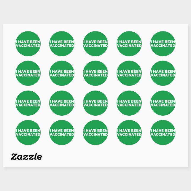 I Have Been Vaccinated Labels (Sheet)