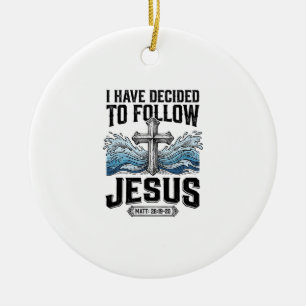 I Have Decided To Follow Jesus Vintage Shirt Ceramic Ornament