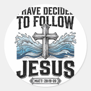 I Have Decided To Follow Jesus Vintage Shirt Classic Round Sticker