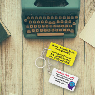 I have Dementia Medical Alert Key Ring