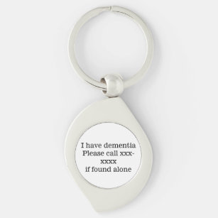 I have dementia, please call template emergency ID Key Ring