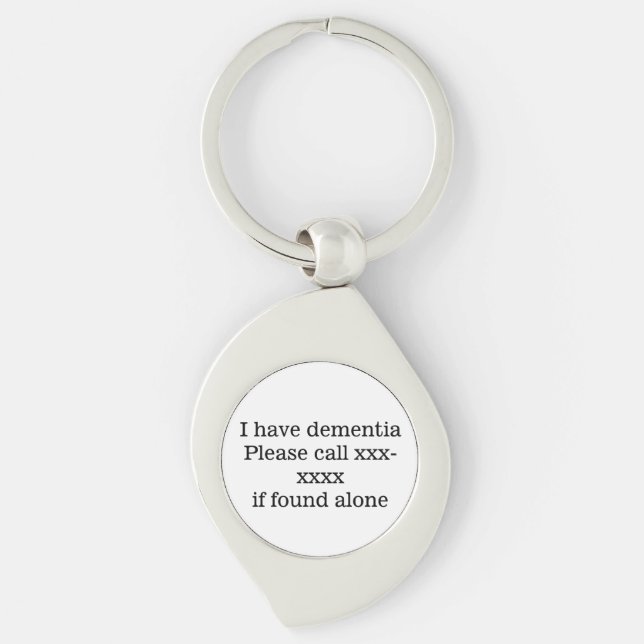 I have dementia, please call template emergency ID Key Ring (Front)