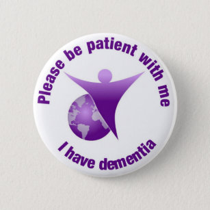I have Dementia Purple Angel Support Button Badge