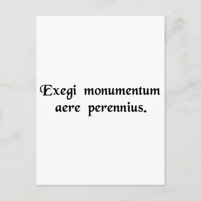 I have erected a monument more lasting than..... postcard (Front)