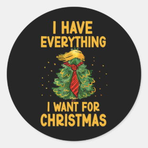 I Have Everything I Want For Christmas Funny Xmas  Classic Round Sticker