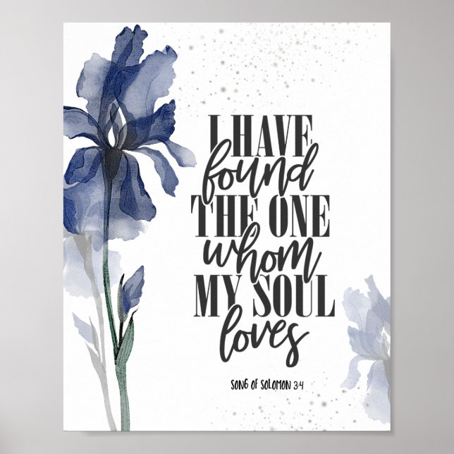 I have found the One Bible Verse Blue Floral Poster (Front)