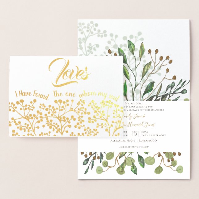 I Have Found the One My Soul Loves Wedding Foil Card (Display)