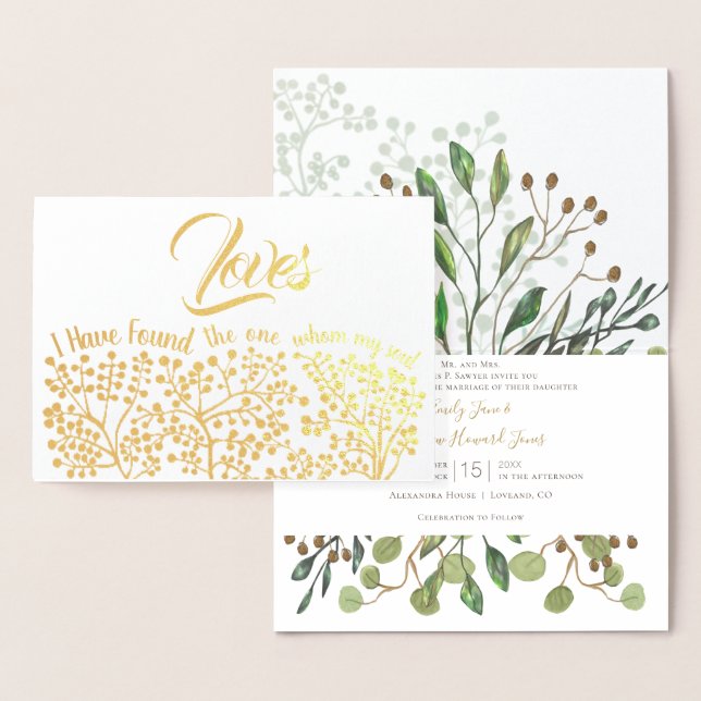 I Have Found the One My Soul Loves Wedding Foil Card (Display)
