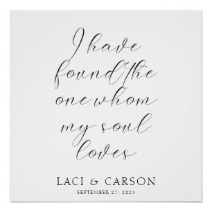 "I Have Found The One" Wedding Backdrop Banner  Poster