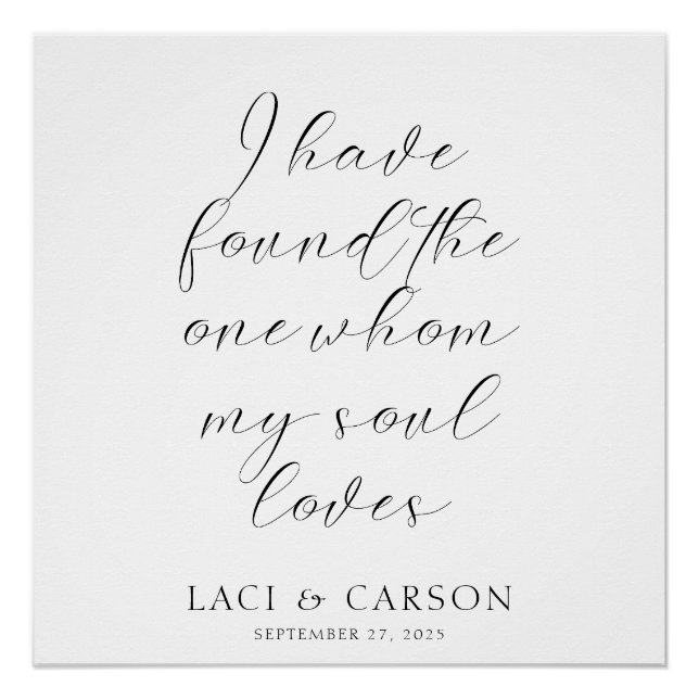 "I Have Found The One" Wedding Backdrop Banner  Poster (Front)