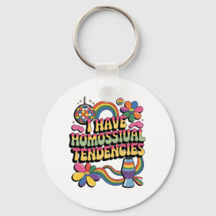 I Have Homosexual Tendencies LGBT Pride Month Key Ring