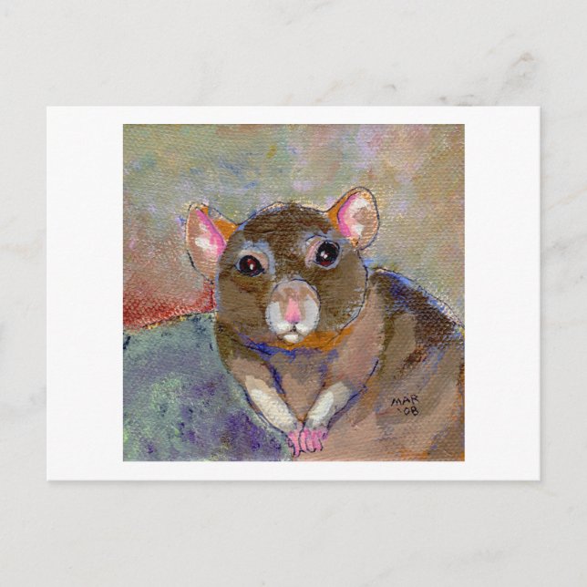I Have Issues - fun sensitive pet rat painting art Postcard (Front)