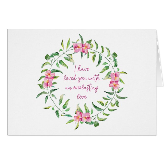 I have loved you Pink flowers Parakaleo note card (Front Horizontal)